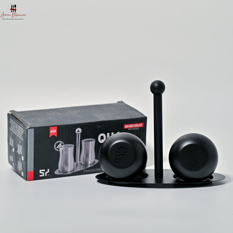 Round Stainless Steel Salt and Pepper Shaker Set