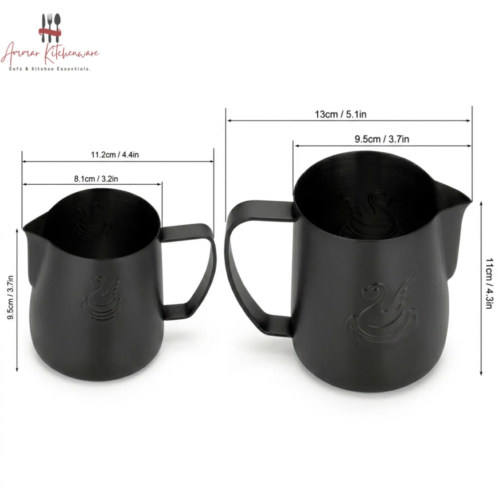 Jibbi Matte Black Stainless Steel Milk Pitcher