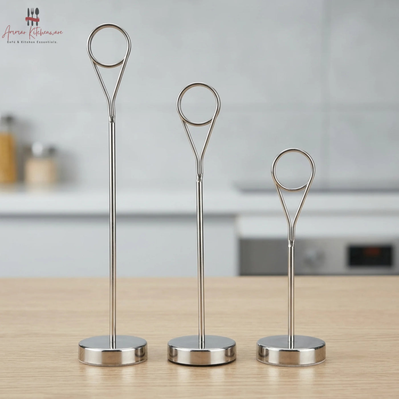 Stainless Steel Table Number Stand & Menu Card Holder
