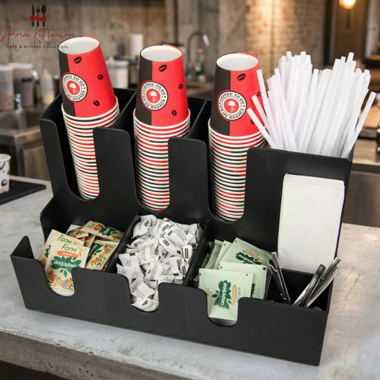 Coffee Cup and Condiment Organizer