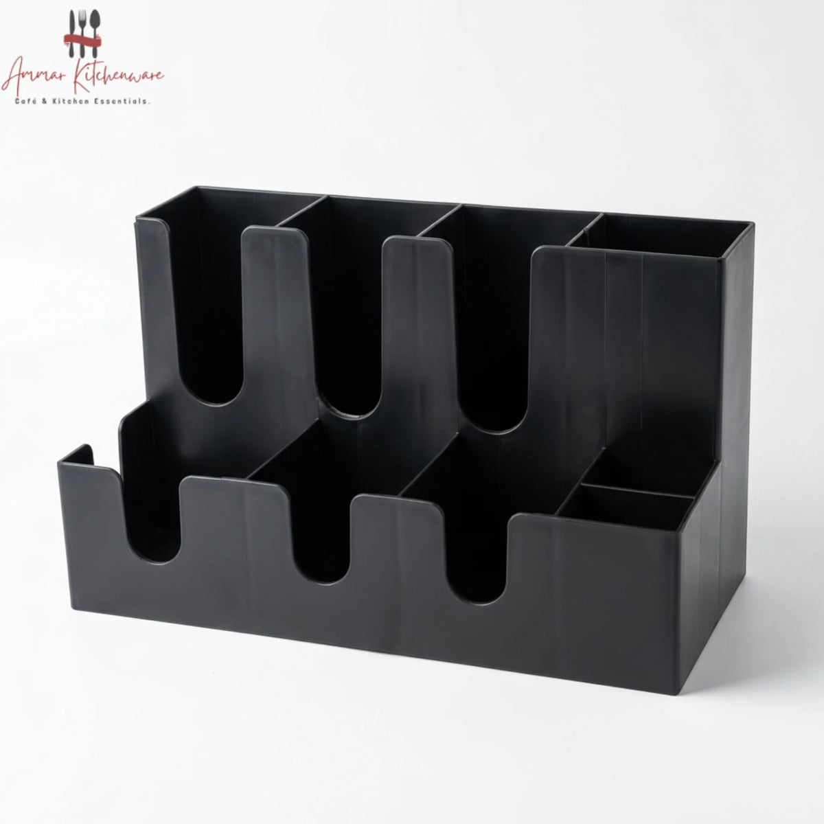 9 Compartment Coffee Cup and Condiment Organizer