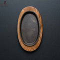 Cast Iron Oval Sizzler Plate with Wooden Base