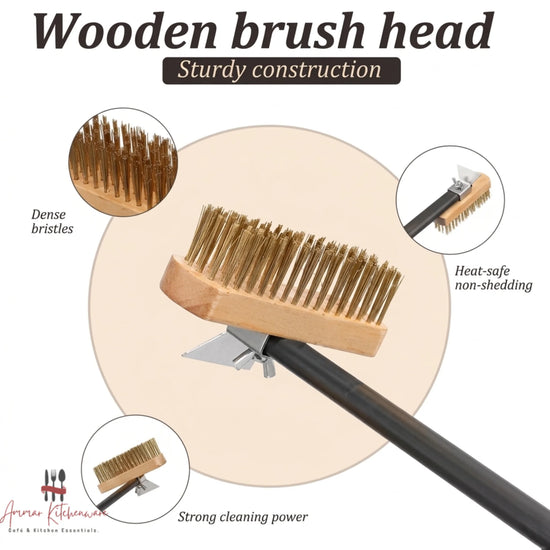 Pizza Oven Cleaning Brush with Scraper