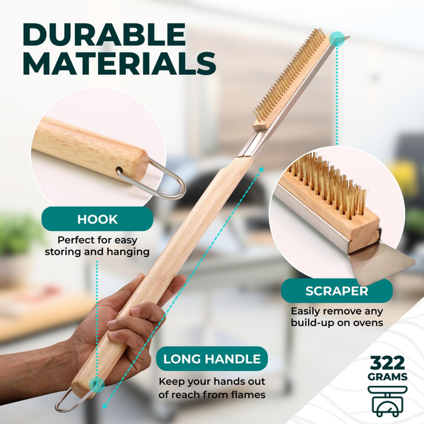 Wooden Grill Scraper Brush