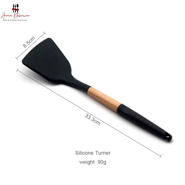 Non Stick Wooden Silicone Turner
