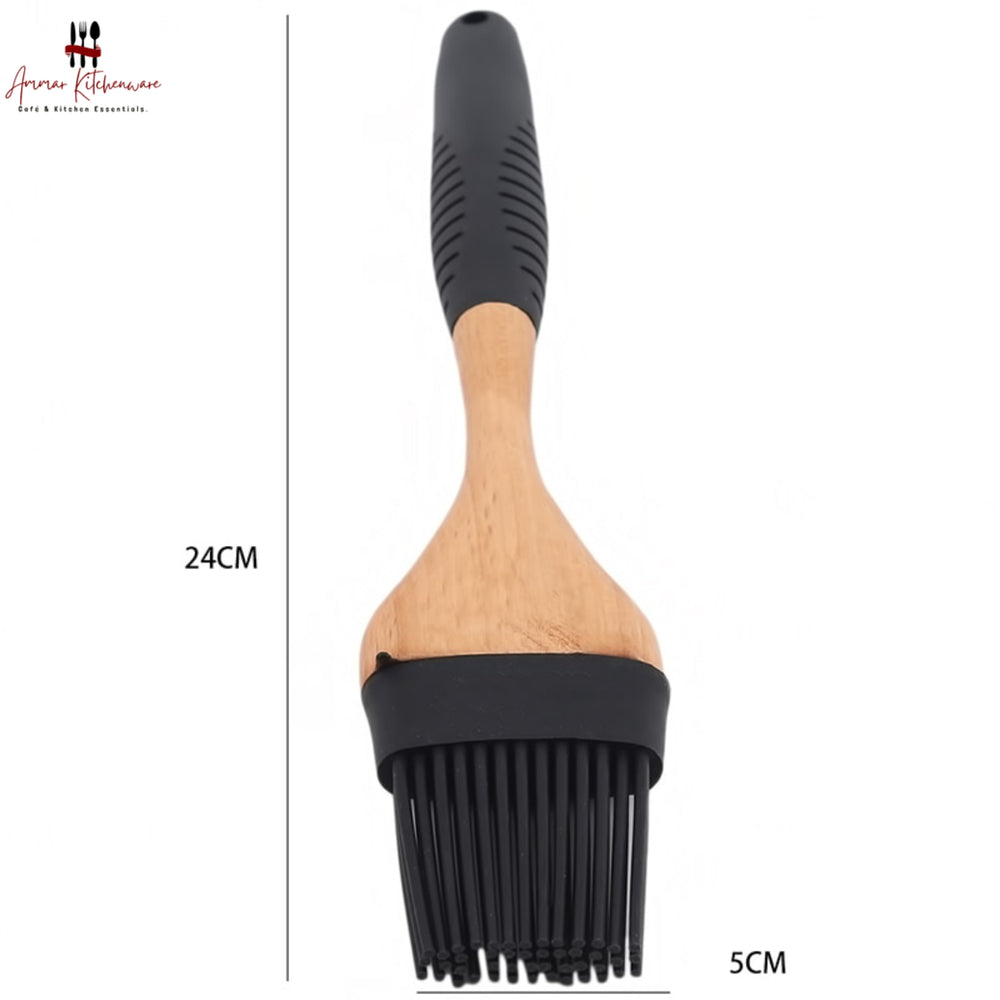 Silicone Oil & Butter Wooden Brush