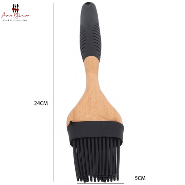 Silicone Oil & Butter Wooden Brush