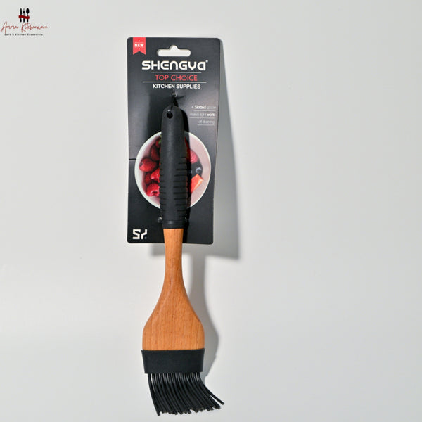 Silicone Oil & Butter Wooden Brush
