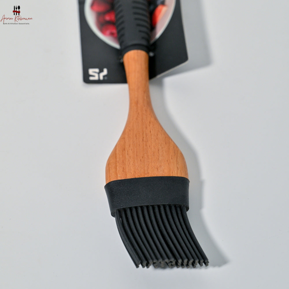 Silicone Oil & Butter Wooden Brush