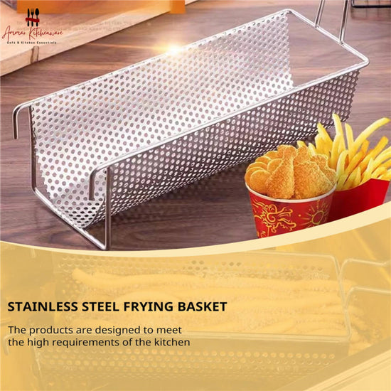 Perforated long fries basket