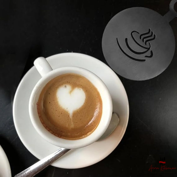 Stainless Steel Coffee Latte Art Stencils (Pack of 4)