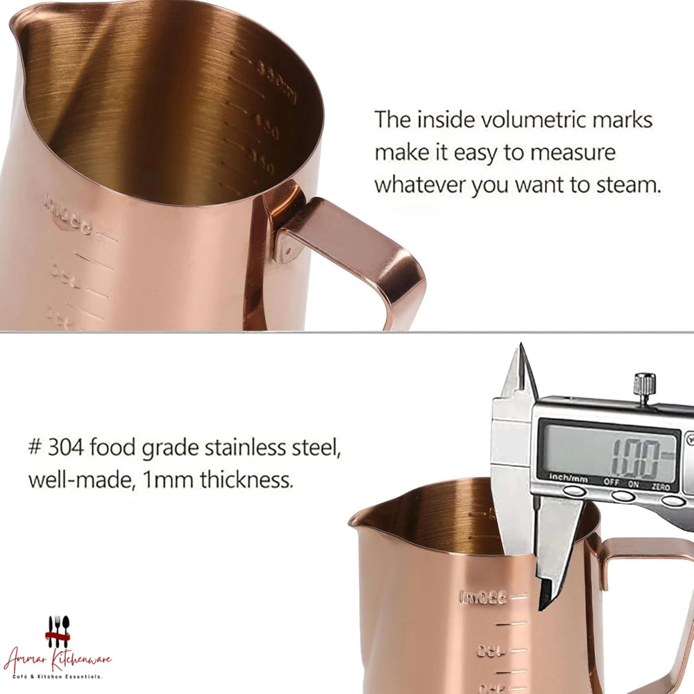 Copper Espresso Milk Steaming Pitcher