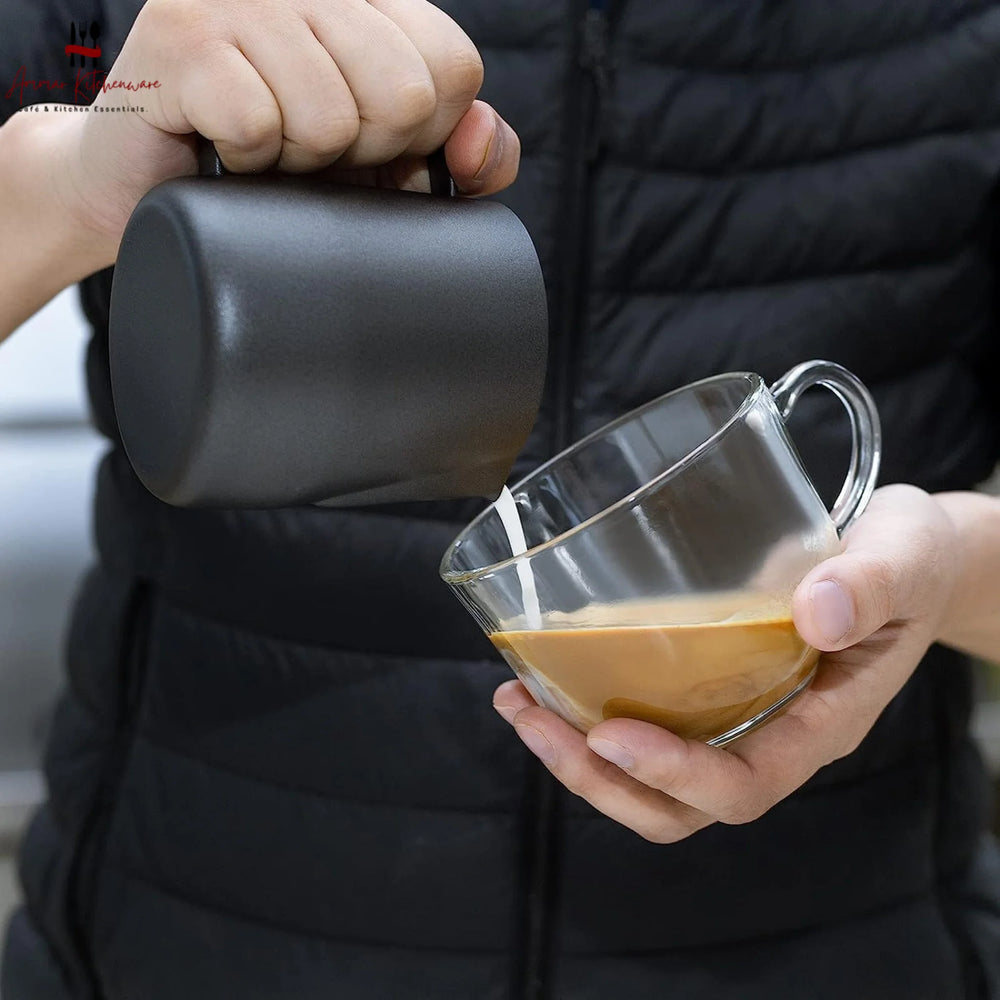 Matte Black Stainless Steel Milk Frothing Pitcher
