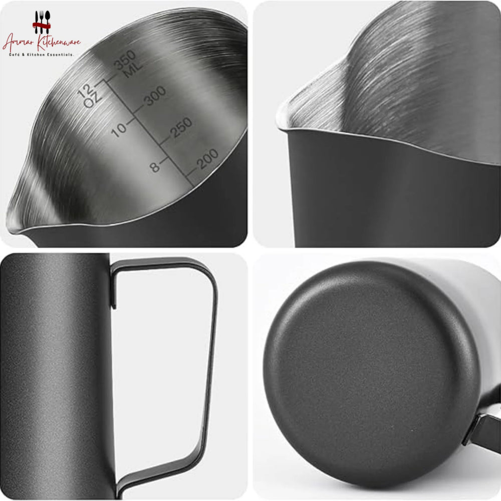 Matte Black Stainless Steel Milk Frothing Pitcher