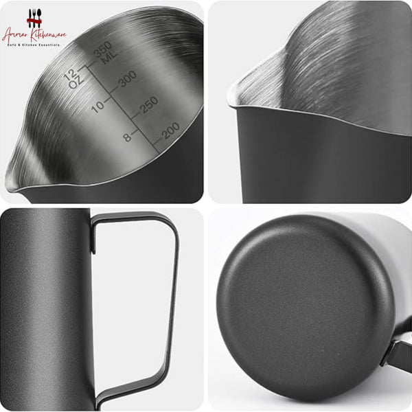 Matte Black Stainless Steel Milk Frothing Pitcher