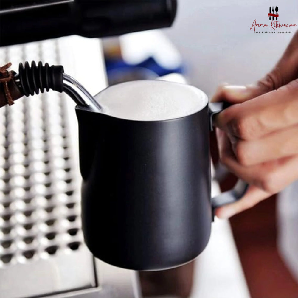 Matte Black Stainless Steel Milk Frothing Pitcher