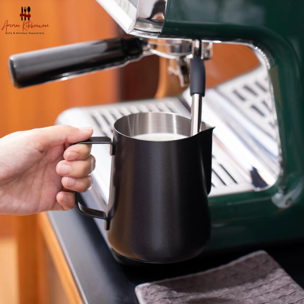Matte Black Stainless Steel Milk Frothing Pitcher