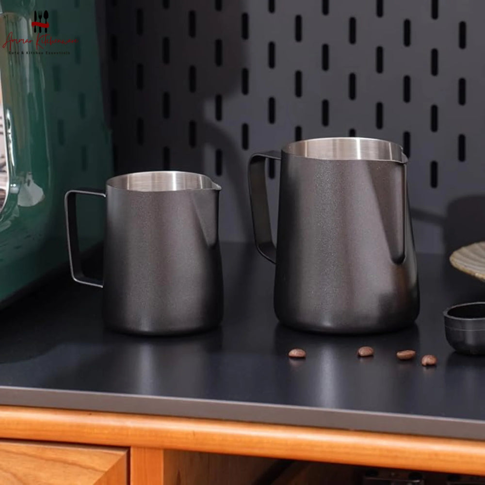 Matte Black Stainless Steel Milk Frothing Pitcher