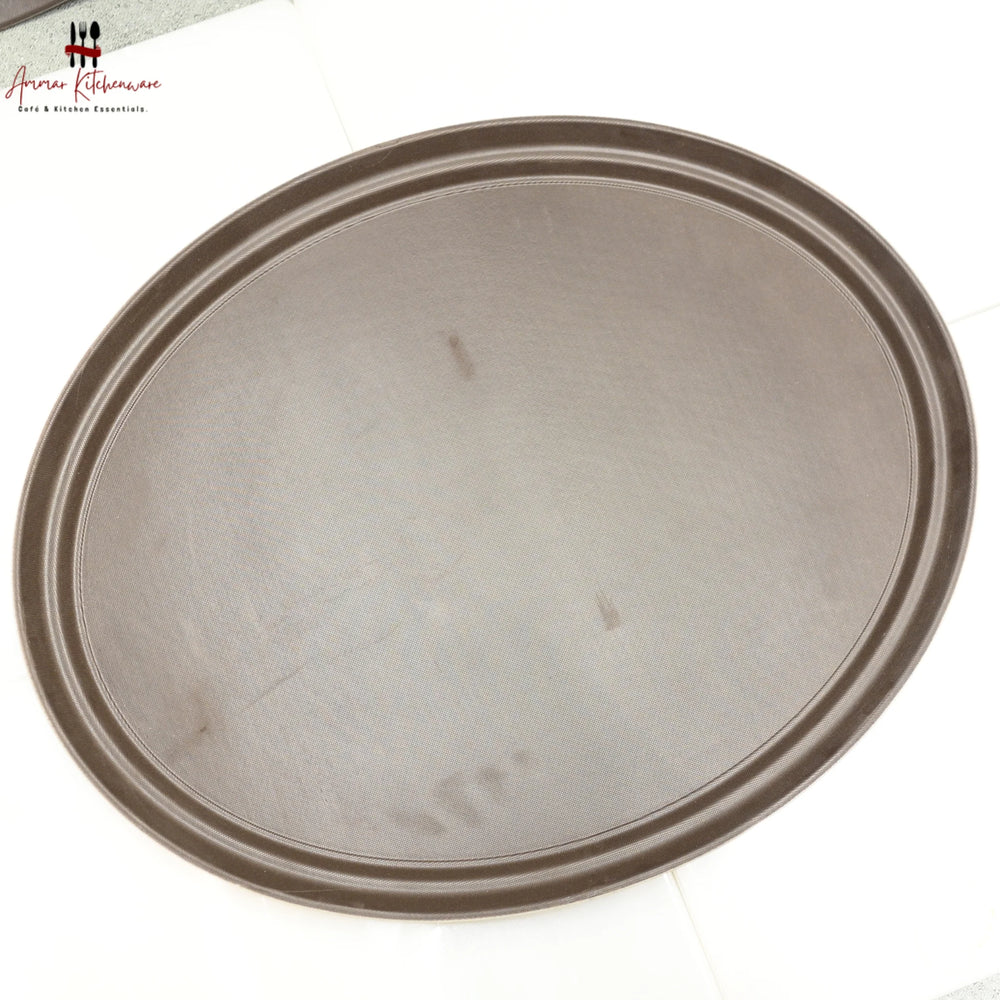 Anti Skid Oval Brown Food Tray