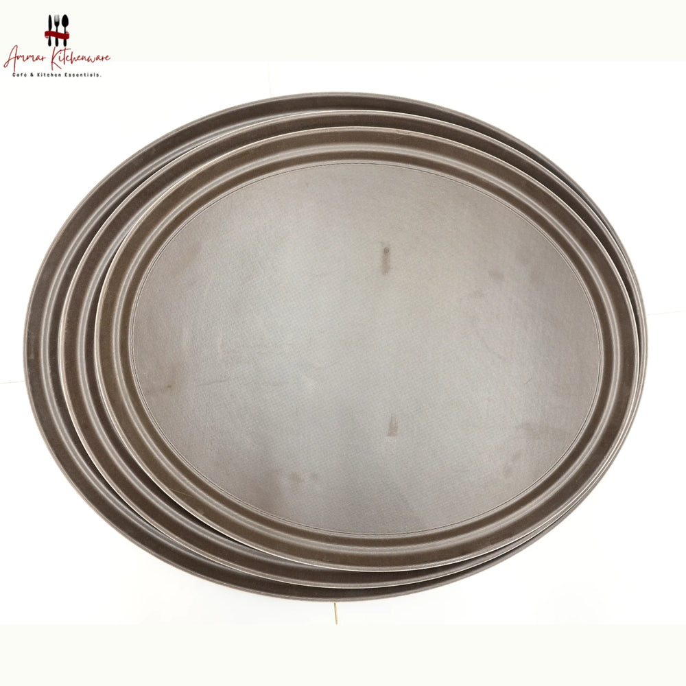 Anti Skid Oval Brown Food Tray