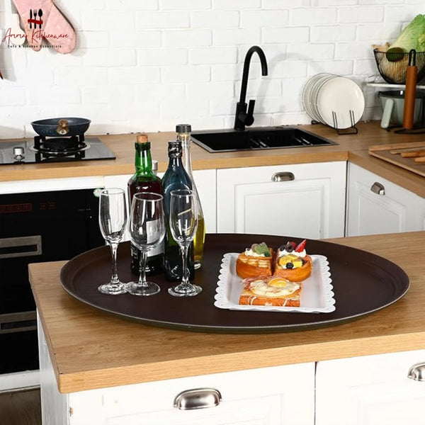 Anti Skid Oval Brown Food Tray
