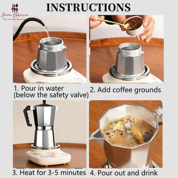Classic Aluminium Moka Pot 300ml