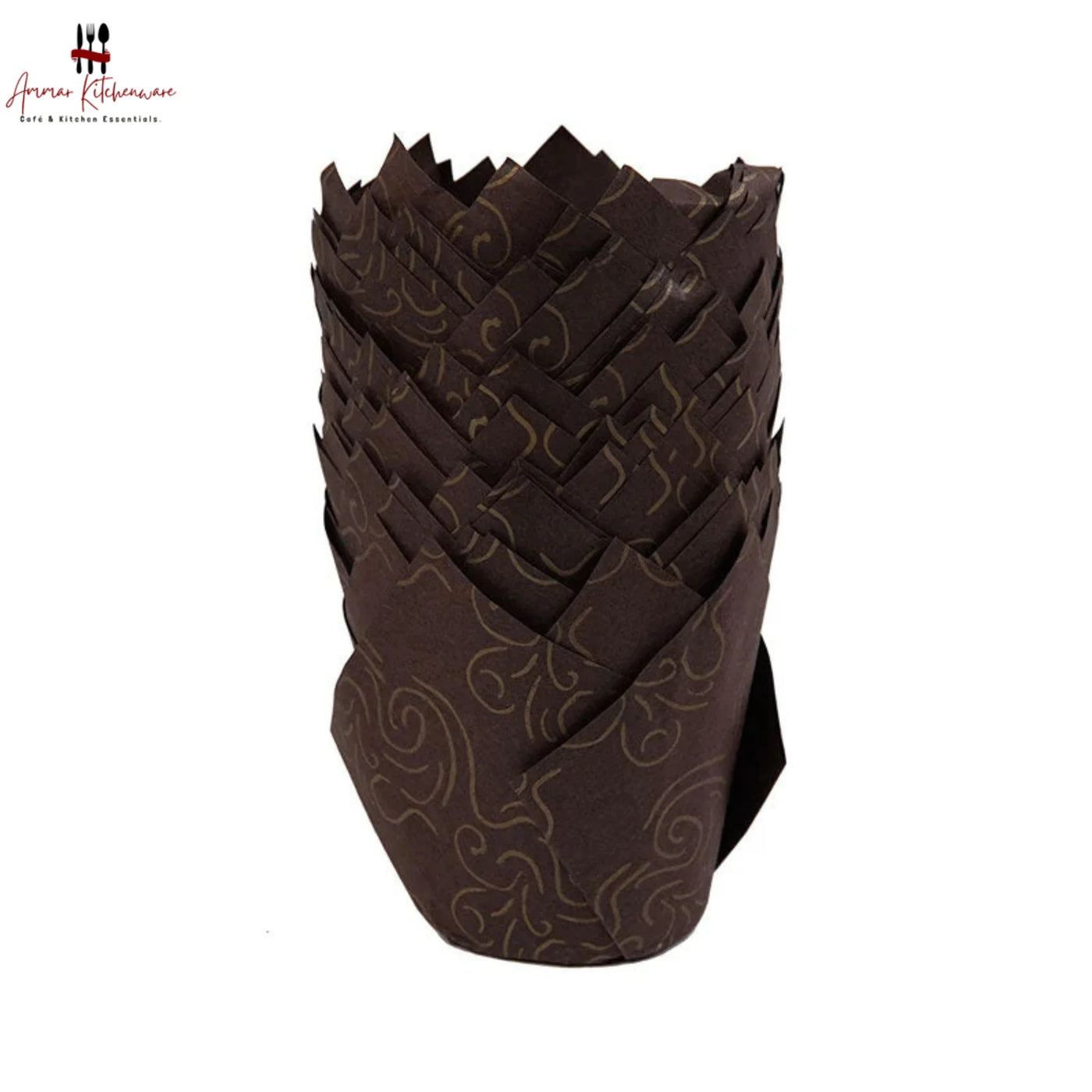 Brown Tulip Cupcake Liners | pack of 100pcs