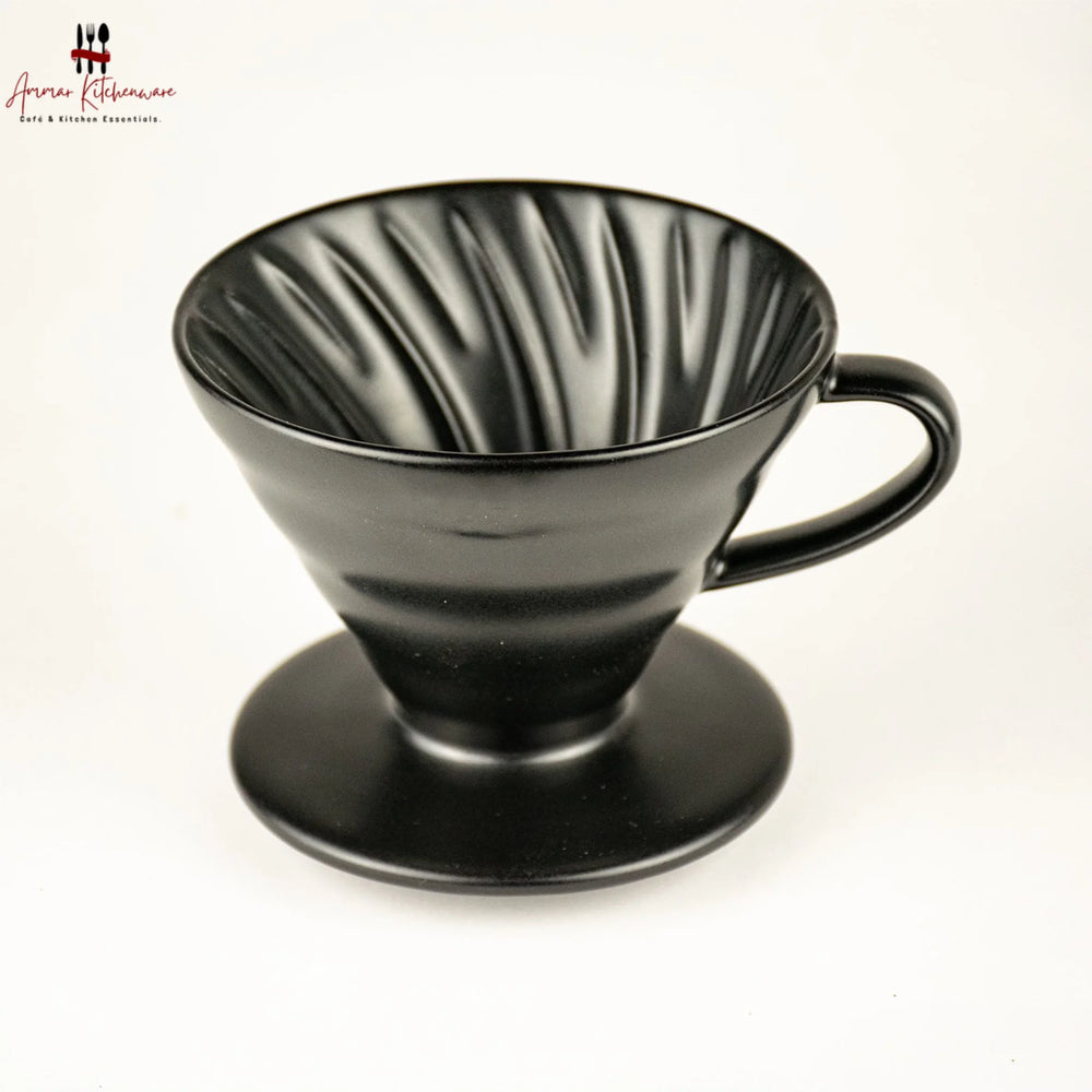 Matte Black Ceramic V60 Coffee Dripper