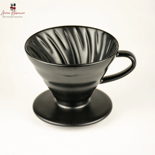 Matte Black Ceramic V60 Coffee Dripper