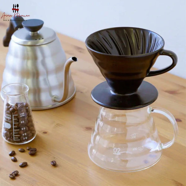 Matte Black Ceramic V60 Coffee Dripper