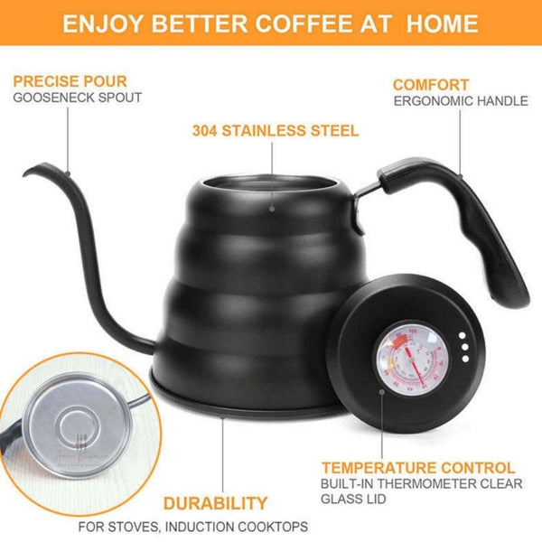 Matte Black Beehive Coffee Kettle