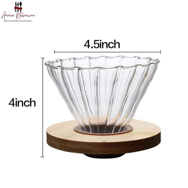 Glass Dripper with Bamboo Base