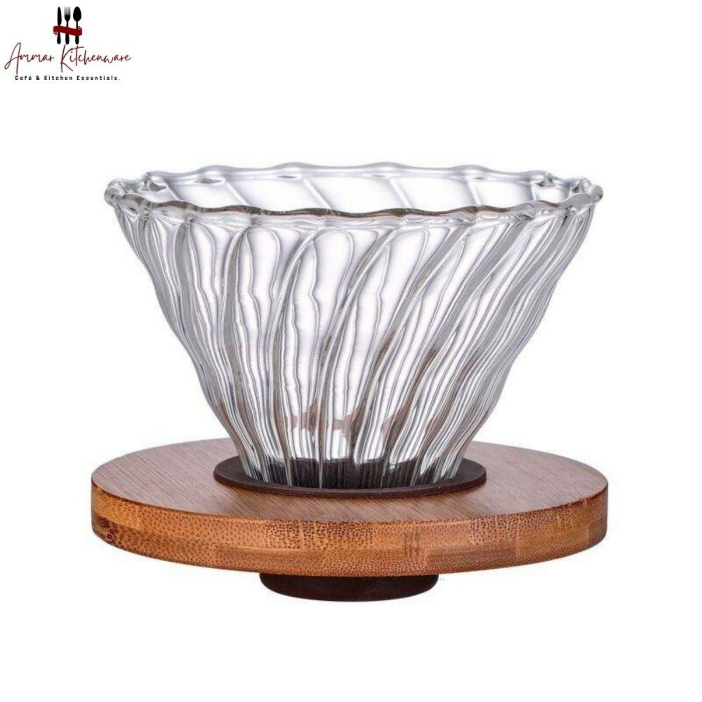 Glass Dripper with Bamboo Base