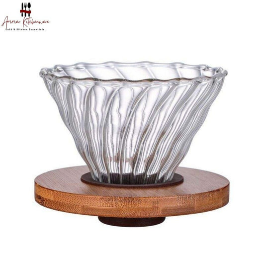 Glass Dripper with Bamboo Base