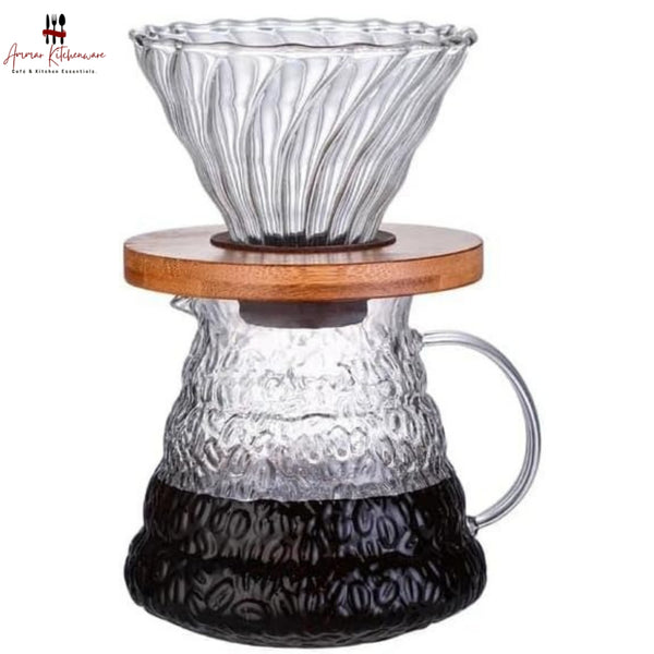 Glass Dripper with Bamboo Base