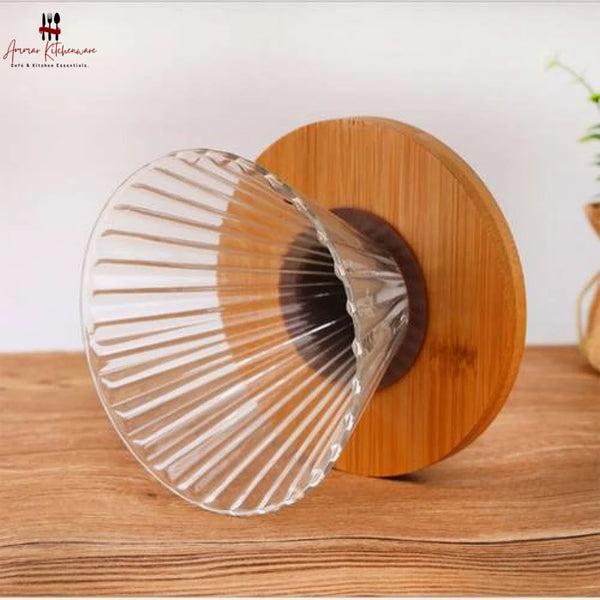 Glass Dripper with Bamboo Base