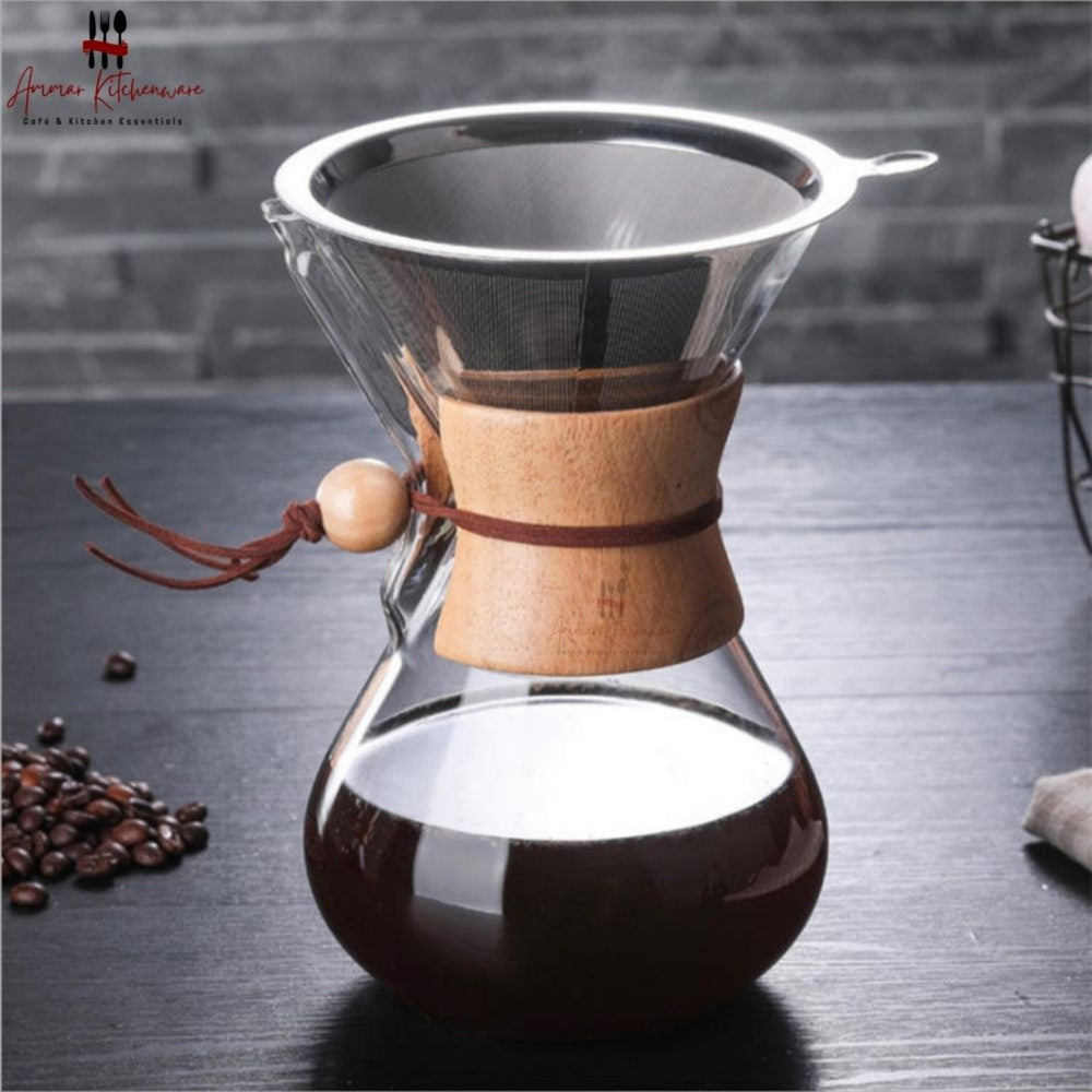 V60 Borosilicate Glass Pour Over Coffee Maker