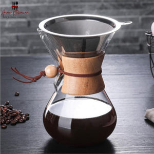 V60 Borosilicate Glass Pour Over Coffee Maker