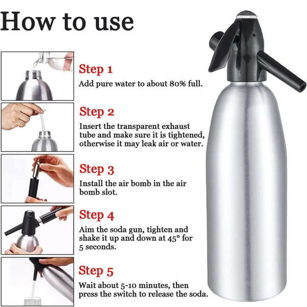 Stainless Steel Soda Dispenser 1000ml
