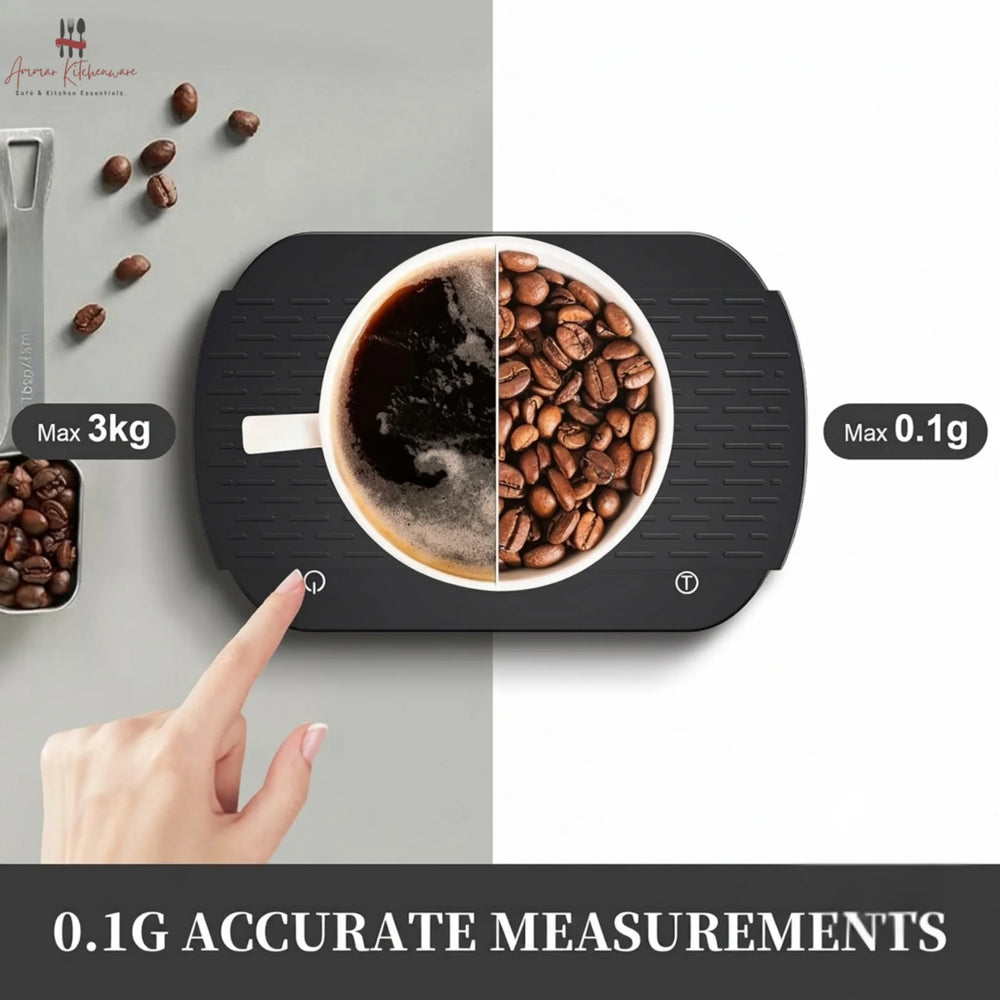 Rechargeable Digital Coffee Scale with Timer (3kg / 0.1g)