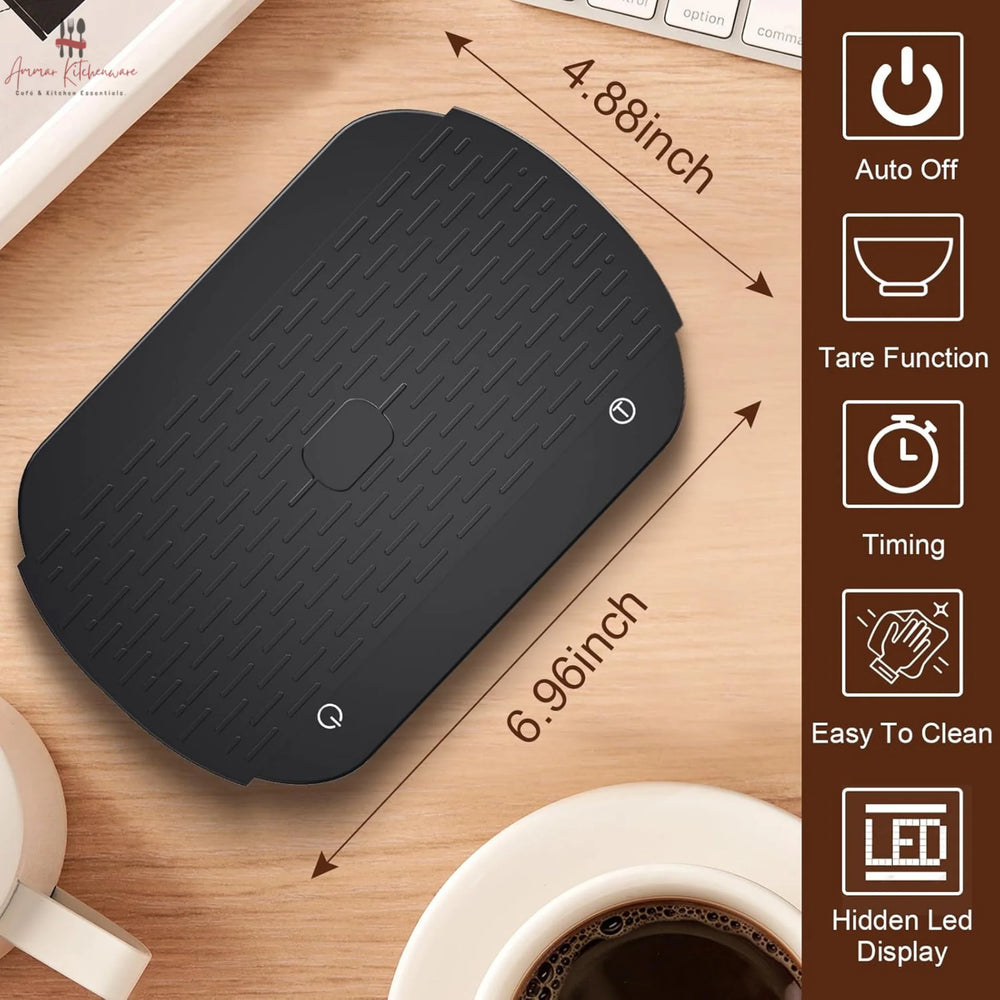 Rechargeable Digital Coffee Scale with Timer (3kg / 0.1g)