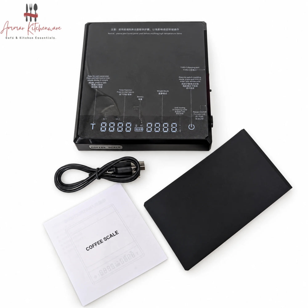 Rechargeable Espresso and Pour Over Coffee Scale with Timer