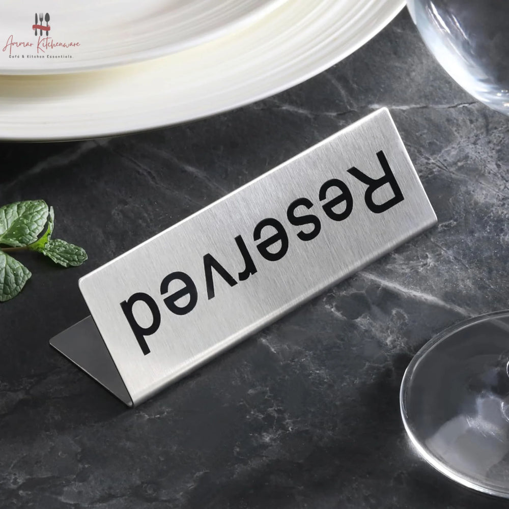 Stainless Steel Reserved Table Sign