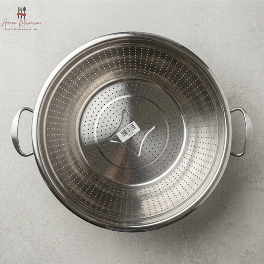 Heavy Duty Stainless Steel Round Rice Strainer Colander
