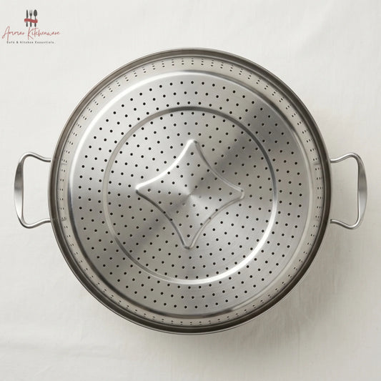 Heavy Duty Stainless Steel Round Rice Strainer Colander