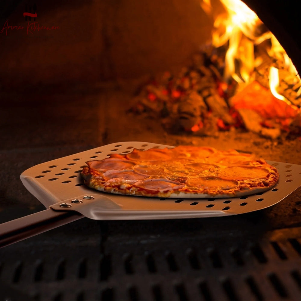 Commercial Perforated Pizza Peel with Long Handle