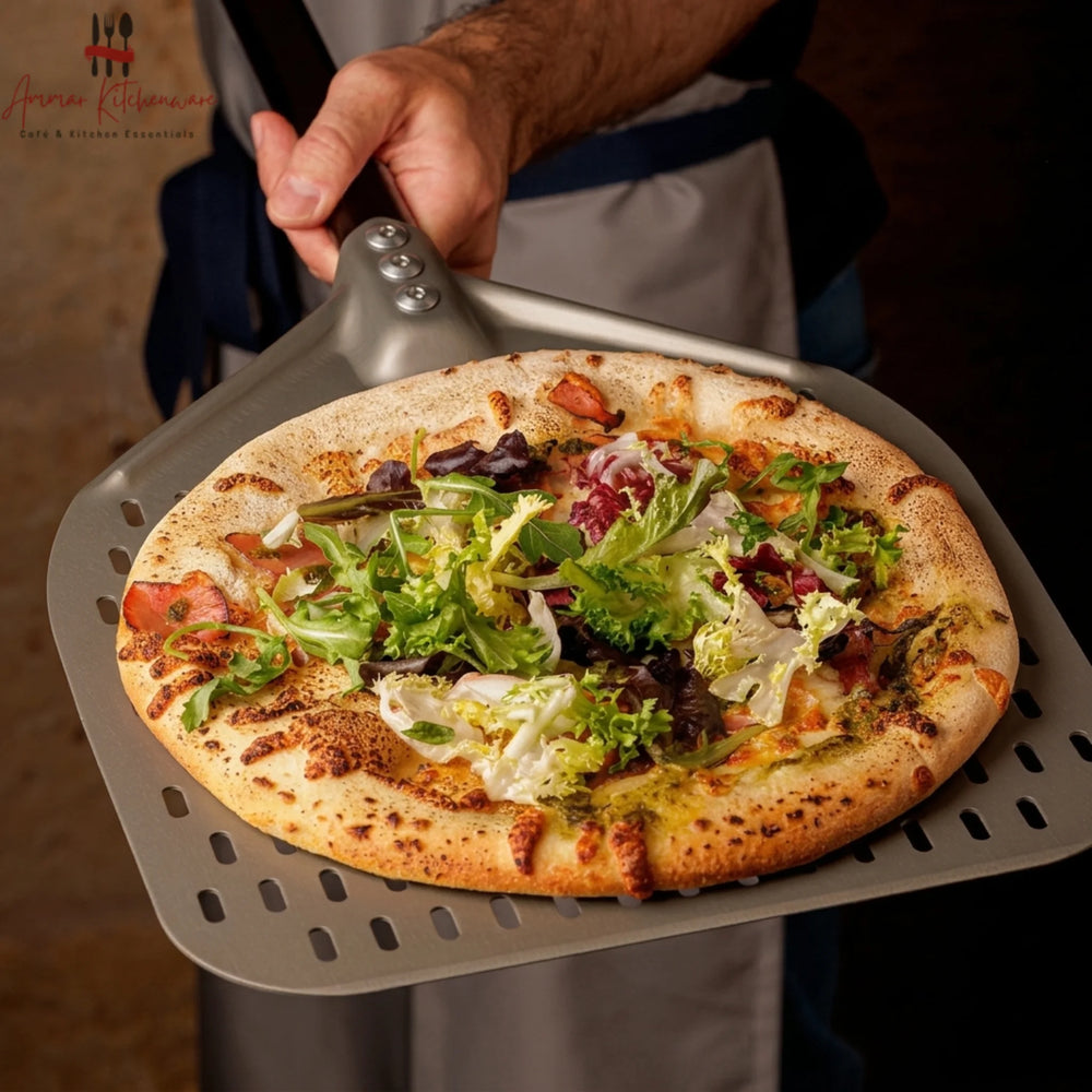 Commercial Perforated Pizza Peel with Long Handle