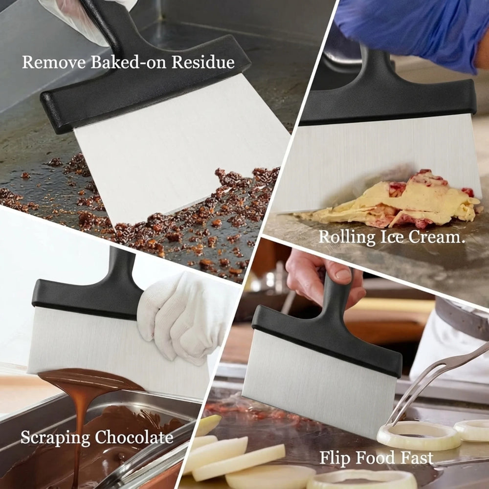 Stainless Steel Griddle Scraper & Pastry Dough Cutter