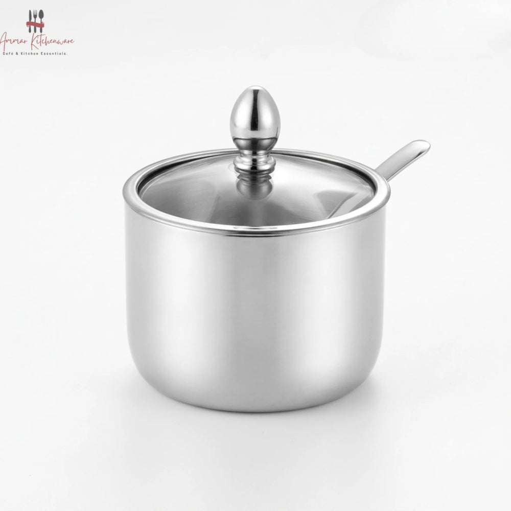 Stainless Steel Revolving Soup Seasoning Cruet Set with Stand