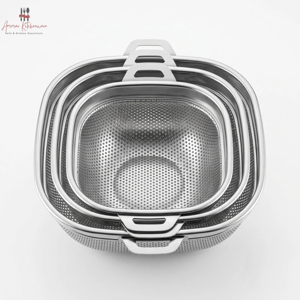 Stainless Steel Square Rice Strainer Colander